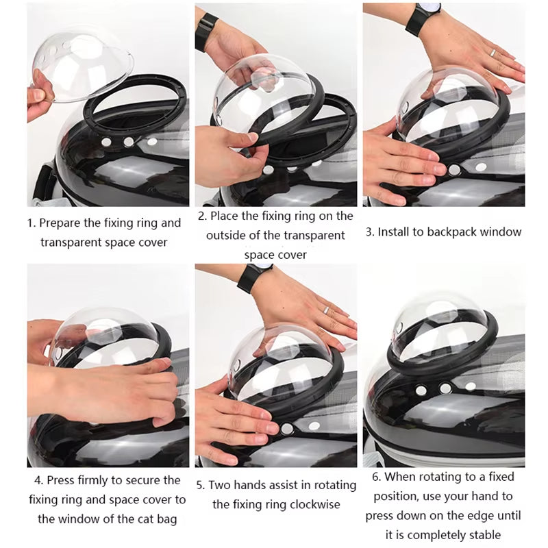 Premium Pet Carrier Backpack - Ventilated Transparent Design for Cats and Dogs