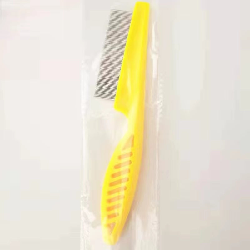 Pet Hair Shedding Comb and Flea Comb Set - Stainless Steel Grooming Tools for Cats and Dogs