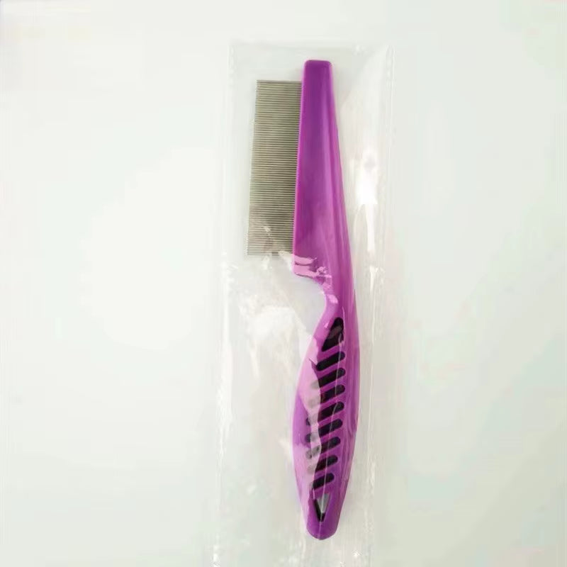 Pet Hair Shedding Comb and Flea Comb Set - Stainless Steel Grooming Tools for Cats and Dogs