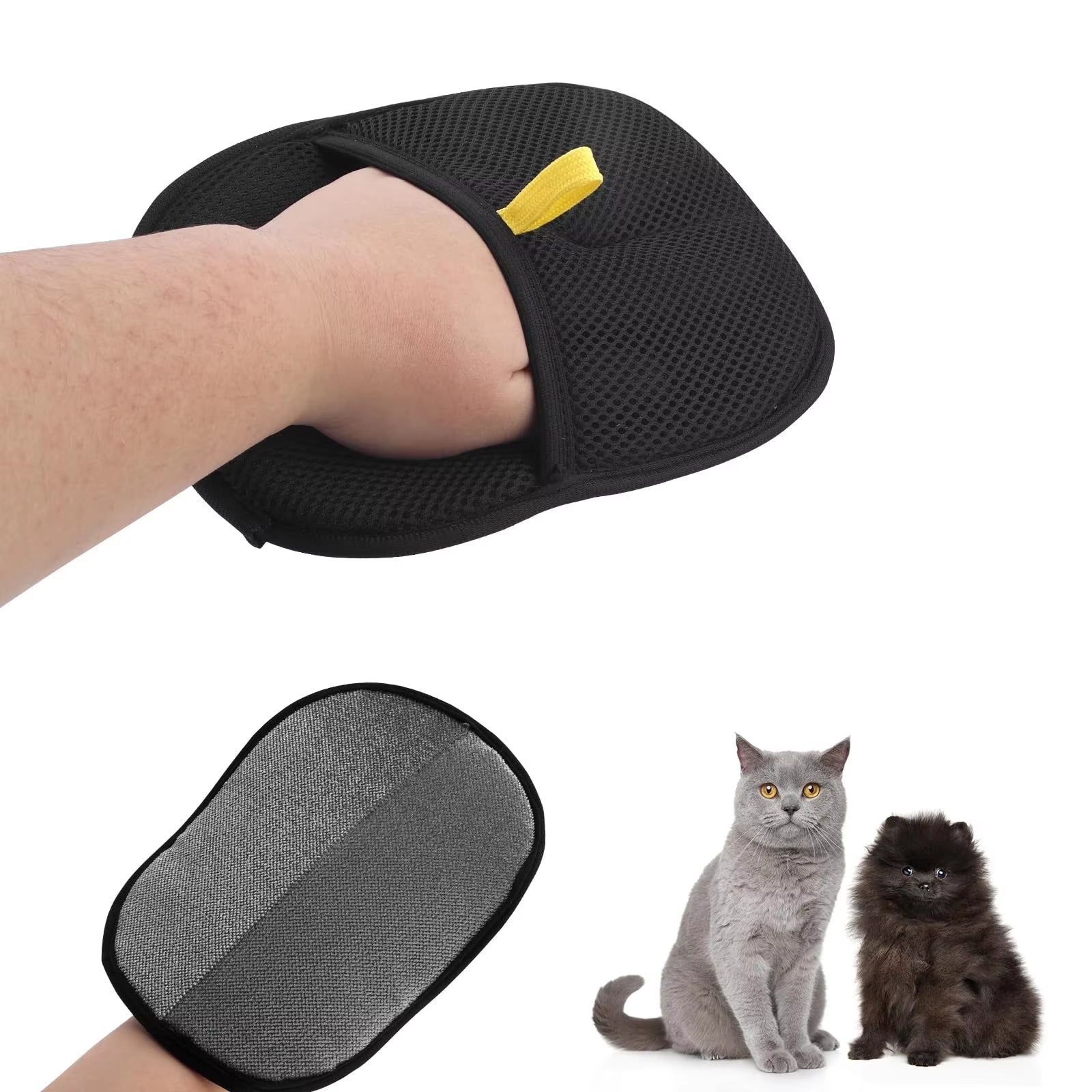 Reusable Double-Sided Pet Hair Removal Gloves - Efficient Grooming Tool for Fur Extraction from Carpets