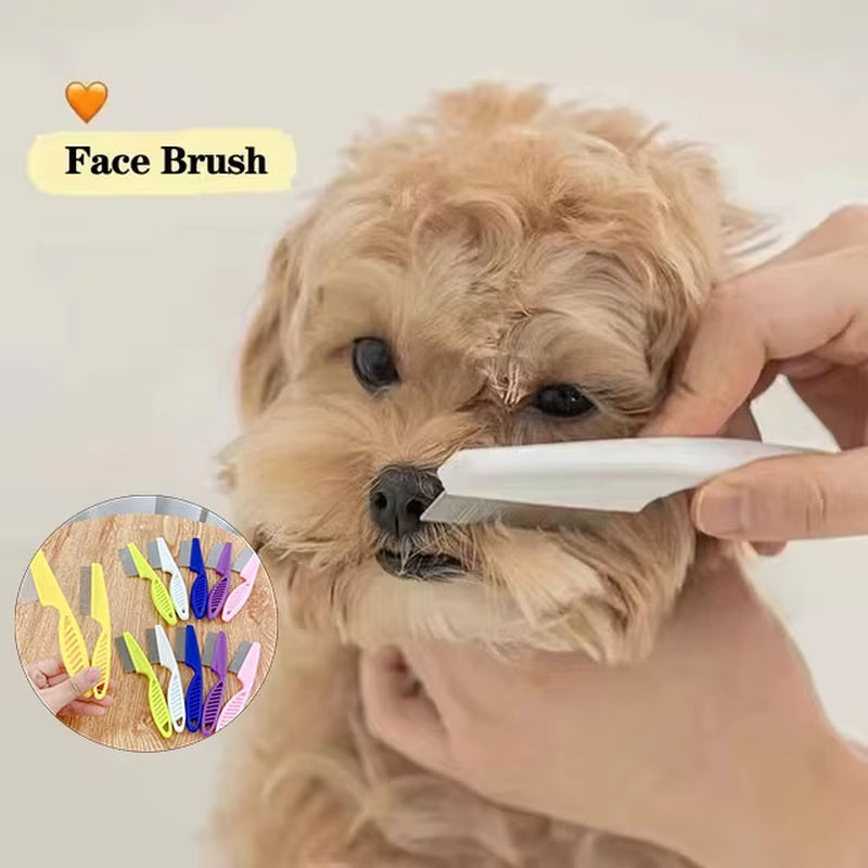 Pet Hair Shedding Comb and Flea Comb Set - Stainless Steel Grooming Tools for Cats and Dogs