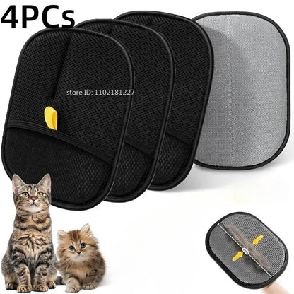 Reusable Pet Hair Removal Gloves - Double-Sided Grooming Tool for Efficient Fur and Hair Removal from Carpets and Upholstery