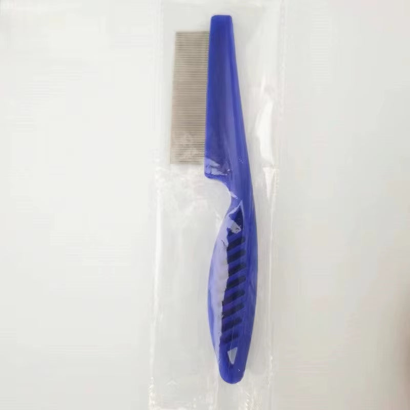 Pet Hair Shedding Comb and Flea Comb Set - Stainless Steel Grooming Tools for Cats and Dogs