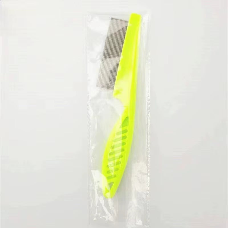 Pet Hair Shedding Comb and Flea Comb Set - Stainless Steel Grooming Tools for Cats and Dogs