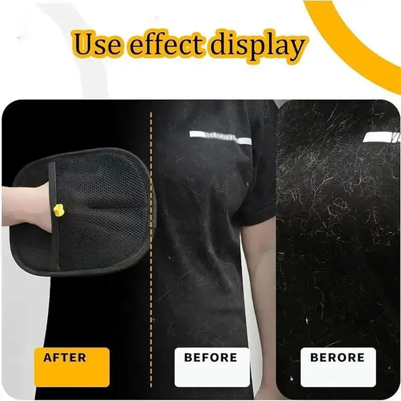 Reusable Pet Hair Removal Gloves - Double-Sided Grooming Tool for Efficient Fur and Hair Removal from Carpets and Upholstery