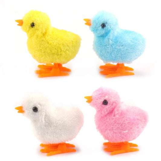 Interactive Plush Chicken Cat Toy - Wind-Up Jumping and Hopping Clockwork Kitten Plaything