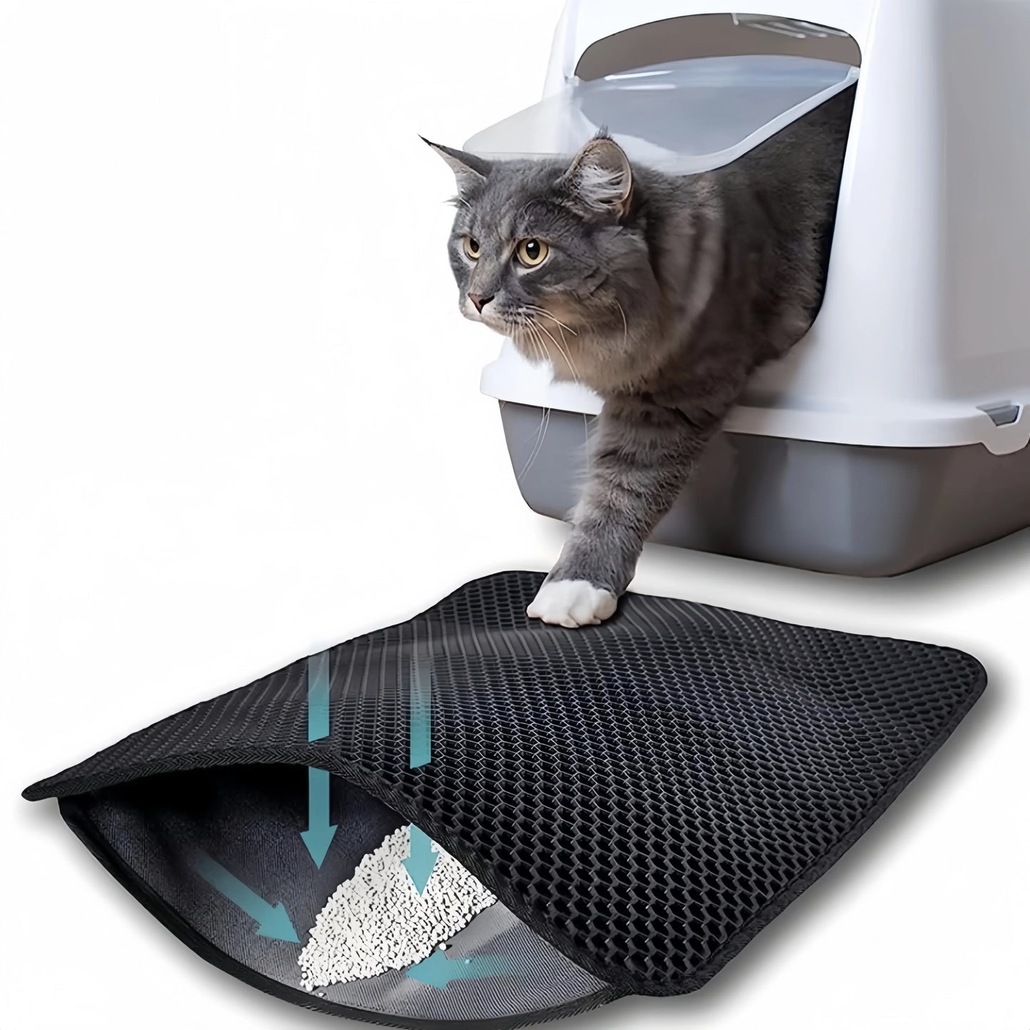 Large Waterproof Double Layer Cat Litter Mat - Non-Slip, Washable Pet Supplies