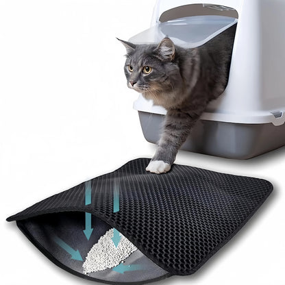 Large Waterproof Double Layer Cat Litter Mat - Non-Slip, Washable Pet Supplies