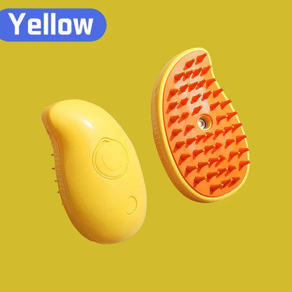 3-in-1 Pet Massage Brush with Steam Spray and Rotatable Design for Effective Hair Removal
