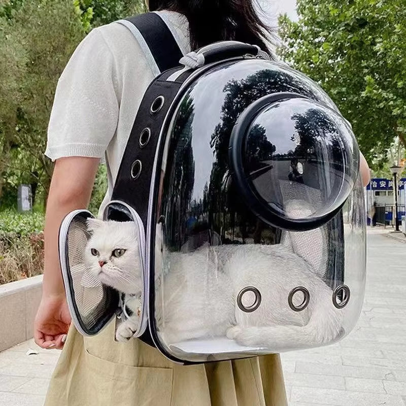 Premium Pet Carrier Backpack - Ventilated Transparent Design for Cats and Dogs