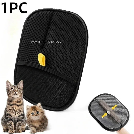 Reusable Pet Hair Removal Gloves - Double-Sided Grooming Tool for Efficient Fur and Hair Removal from Carpets and Upholstery