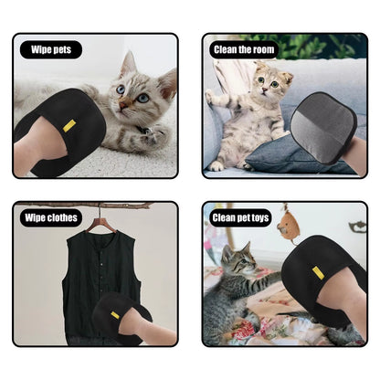 Reusable Double-Sided Pet Hair Removal Gloves - Efficient Grooming Tool for Fur Extraction from Carpets
