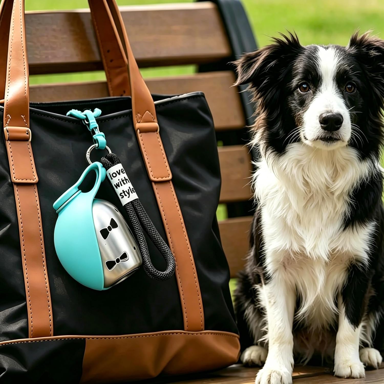 Portable 2-in-1 Dog Water Bottle and Bowl, 10oz Stainless Steel Travel Dispenser with Leak-Proof Design and Silicone Bowl for Outdoor Use (Blue A)