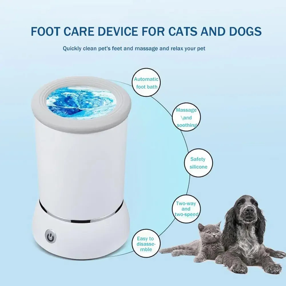 Electric Automatic Dog Paw Cleaner and Massager with USB Charging for All Dog Sizes