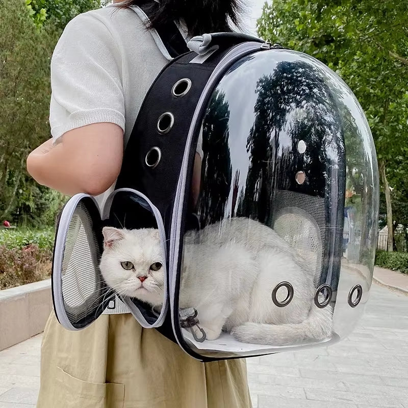 Premium Pet Carrier Backpack - Ventilated Transparent Design for Cats and Dogs