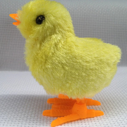 Interactive Plush Chicken Cat Toy - Wind-Up Jumping and Hopping Clockwork Kitten Plaything